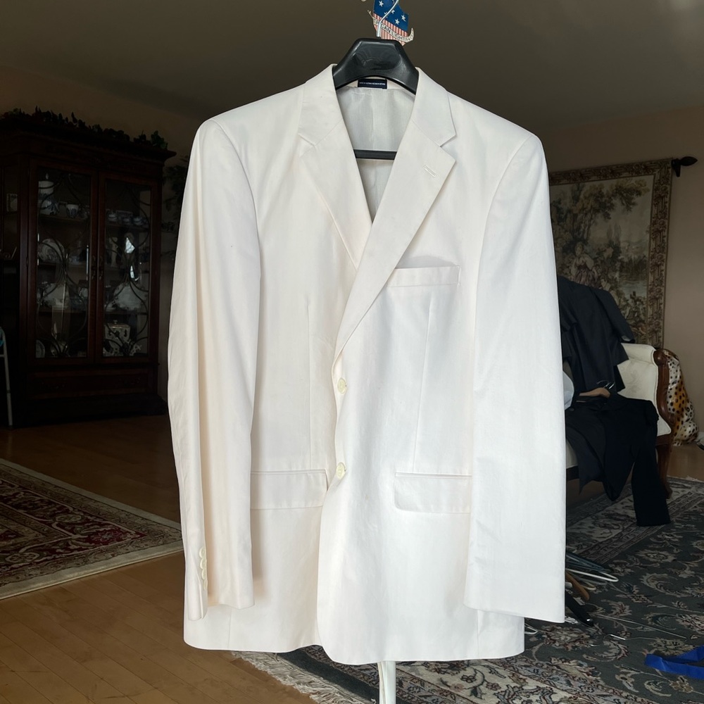 Creme/White Suit Jacket Stafford